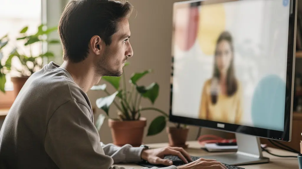Personne en visioconférence avec un conseiller pour discuter de son crédit immobilier