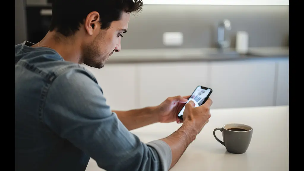 Personne consultant un simulateur de crédit immobilier sur smartphone avec expression pensive
